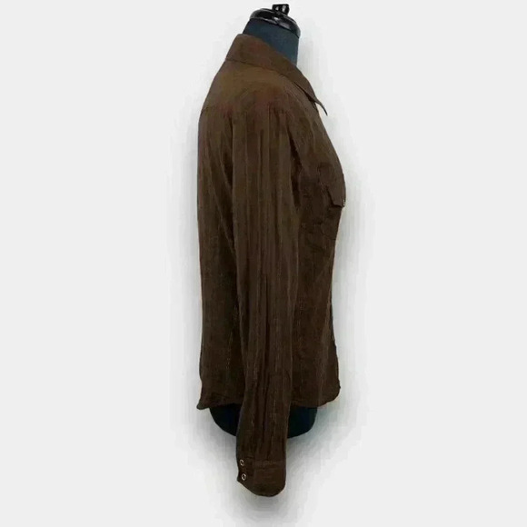 KELSO Fashion ladies western‎ snap shirt cotton large brown sparkley - Picture 3 of 8